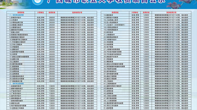 2024年廣西城市職業(yè)大學(xué)收費項目公示